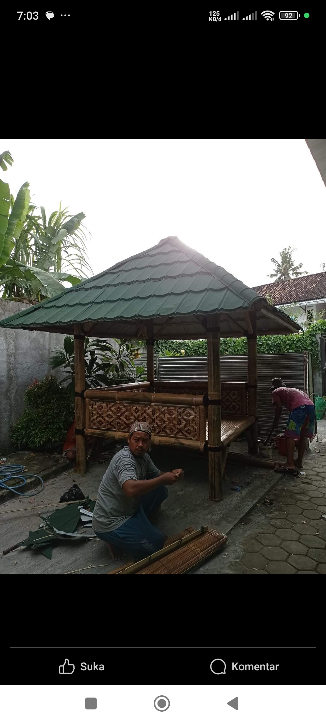 Gazebo bambu sederhana harga terjangkau area jogja