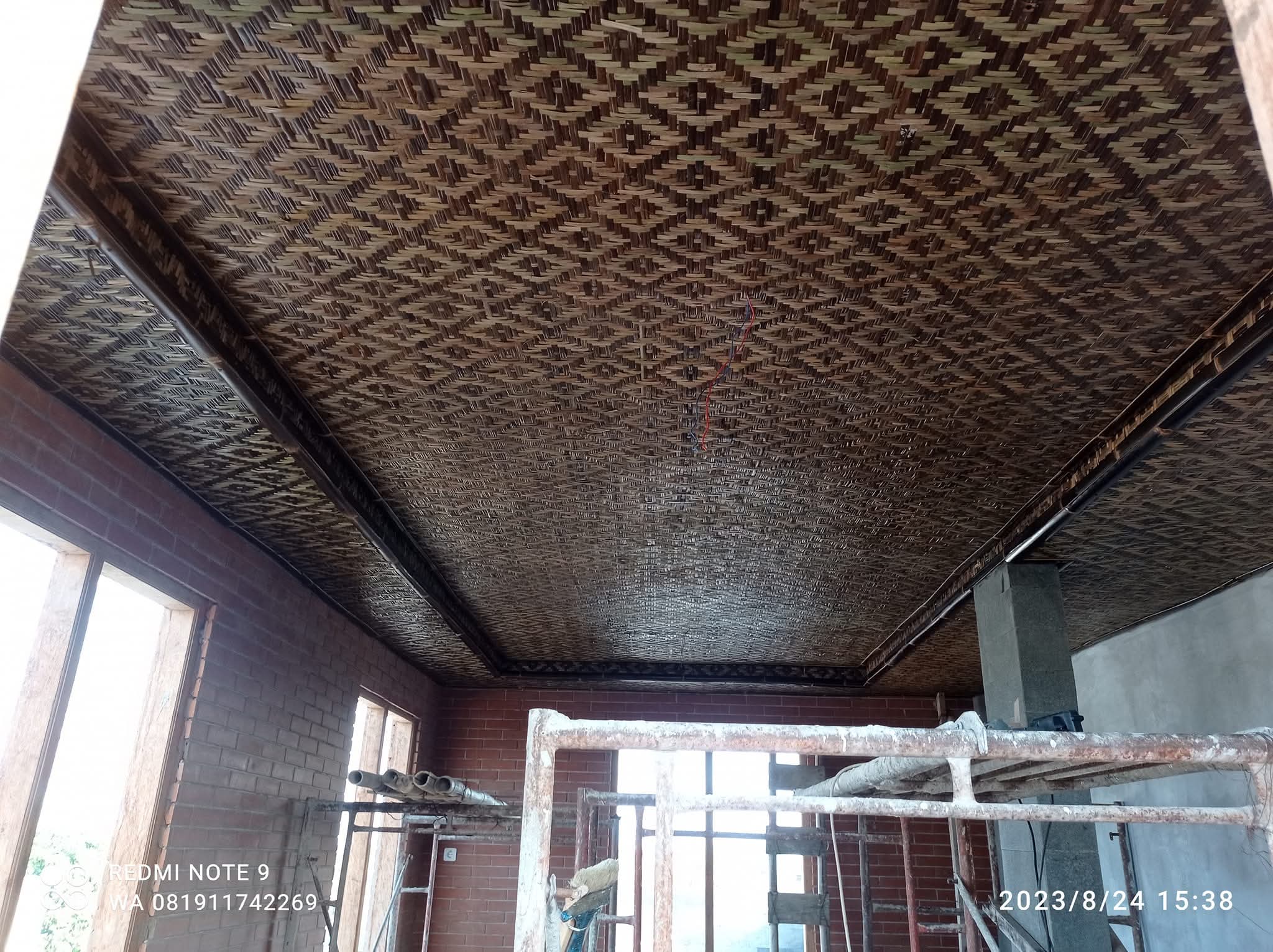 Plafon anyaman bambu yang cantik dan menarik harga terjangkau